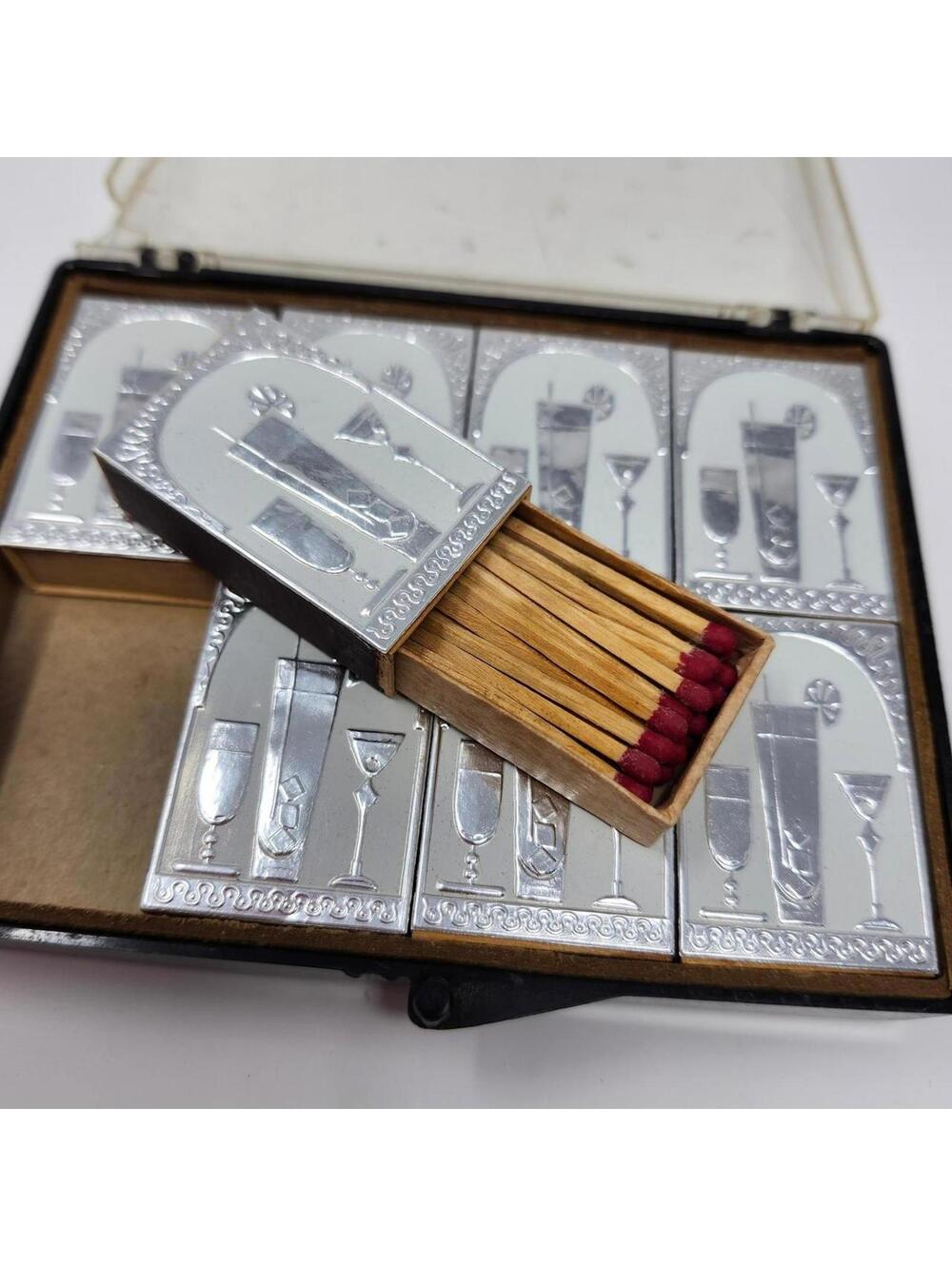 Vintage Cocktail Barware Matchbox Set Made in Italy